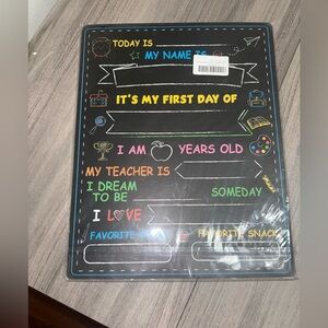 Chalkboard Style "My First Day" Fill-In Sign - Colorful Classroom Poster